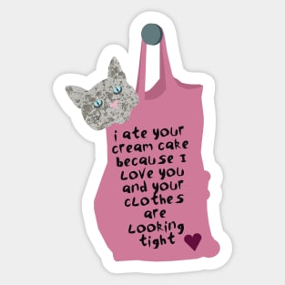 Cat in a Bag Valentine Sticker